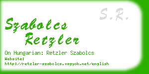 szabolcs retzler business card